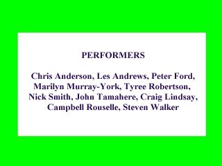 Thanks to the performers who shared talent and time.